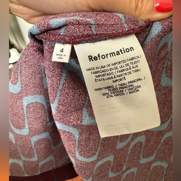 NWOT Reformation Long Sleeve Collared Hugh Dress in Marooned 4 - Picture 3 of 4